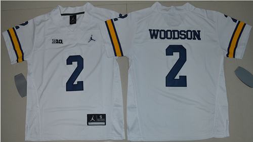 Wolverines #2 Charles Woodson White Jordan Brand Stitched Youth NCAA Jersey